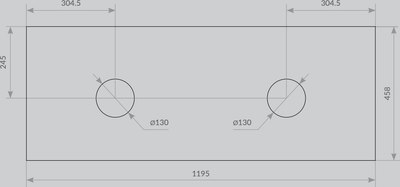 Столешница для ванной ЗОВ HPL 38 / CHPL38T1195458C2C (туя)