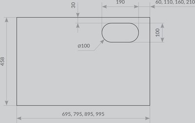 Столешница для ванной ЗОВ HPL 38 / CHPL38T995458C1MS (туя)