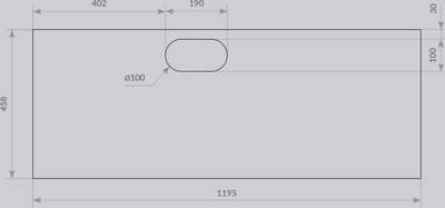 Столешница для ванной ЗОВ HPL 38 / CHPL38T1195458C1MC (туя)