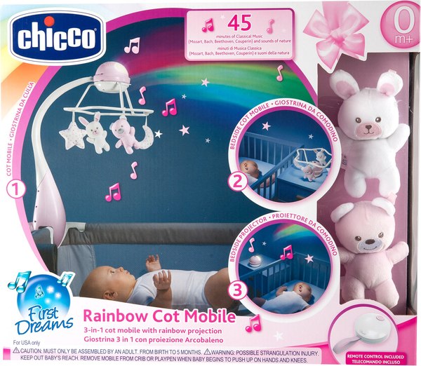 Мобиль на кроватку Chicco Радуга / 00011041100000 (розовый)