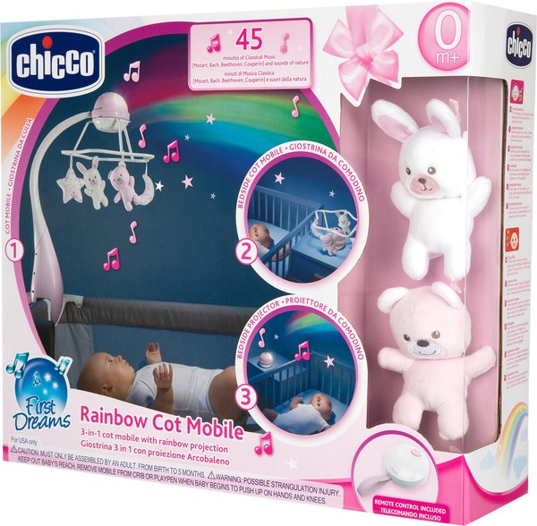 Мобиль на кроватку Chicco Радуга / 00011041100000 (розовый)