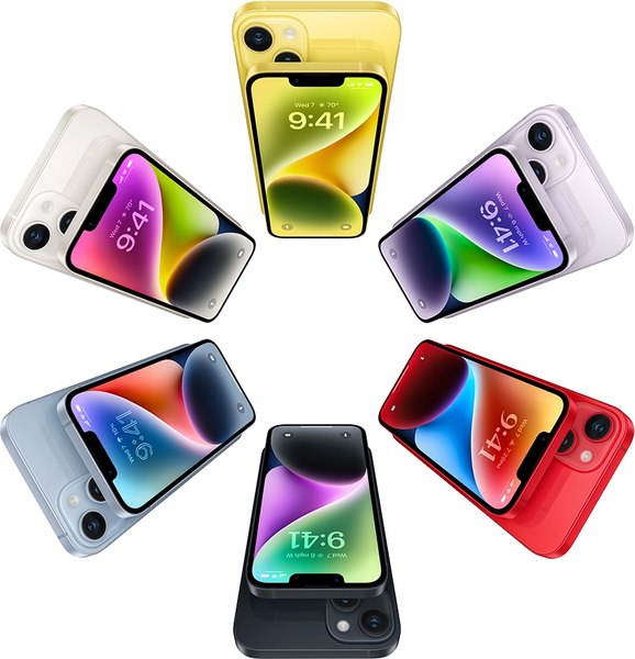 Смартфон восстановленный Apple iPhone 14 128GB Flip Грейд A (фиолетовый)