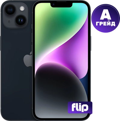 Смартфон восстановленный Apple iPhone 14 128GB Flip Грейд A (полуночный) - 