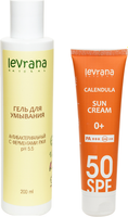 Набор косметики для лица Levrana Гель для умывания+Крем солнезащитный SPF50 (200мл+100мл) - 