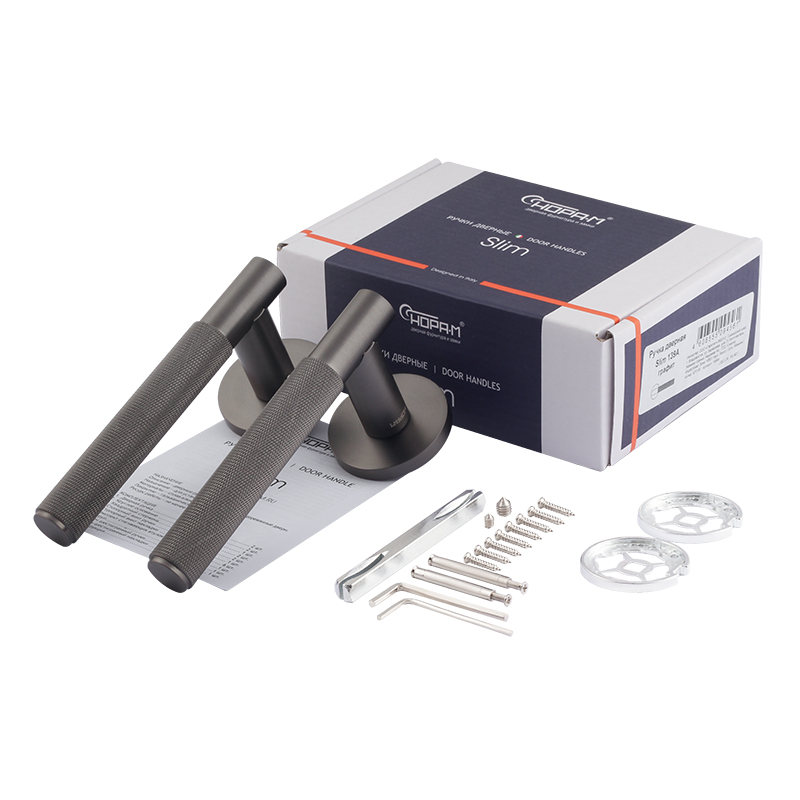 Ручка дверная Нора-М Slim 139А / 19894 (графит) — фото 2