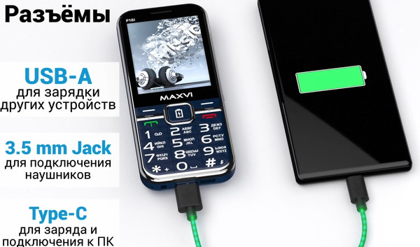 Изображение товара Мобильный телефон Maxvi P18i (синий)