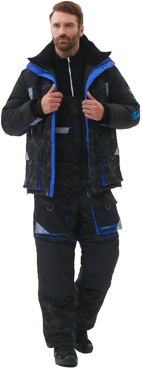 Костюм для охоты и рыбалки Huntsman Elbrus Reflect -45°C (р. 56-58/170-176, черный)