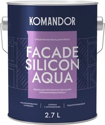 Краска Командор Facade Silicon Aqua База 1 (2.7л, глубоко-матовый)