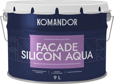 Краска Командор Facade Silicon Aqua База 3 (9л, глубоко-матовый)