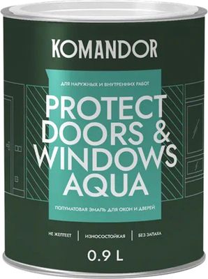 Эмаль Командор Protect Doors&Windows Aqua База 3 Полиакриловая (900мл, полуматовый)