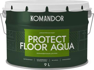 Эмаль Командор Protect Floor Aqua База 1 Полиакриловая (9л, полуматовый)