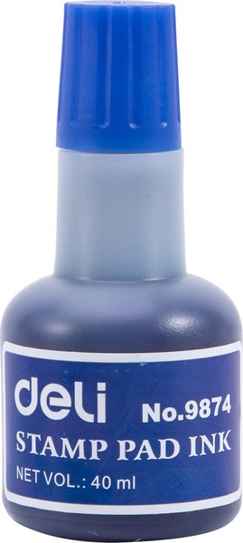 Краска штемпельная Deli E9874 (40мл, синий)