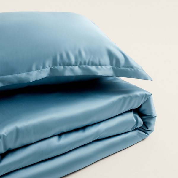 Простыня Sima-Land Home Tencel на резинке 180x200 / 10285325 (серо-голубой)
