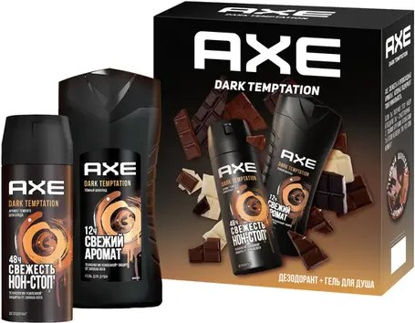 Набор косметики для тела Axe Dark Temptation 2024 Дезодорант-спрей 150мл+Гель для душа 250мл