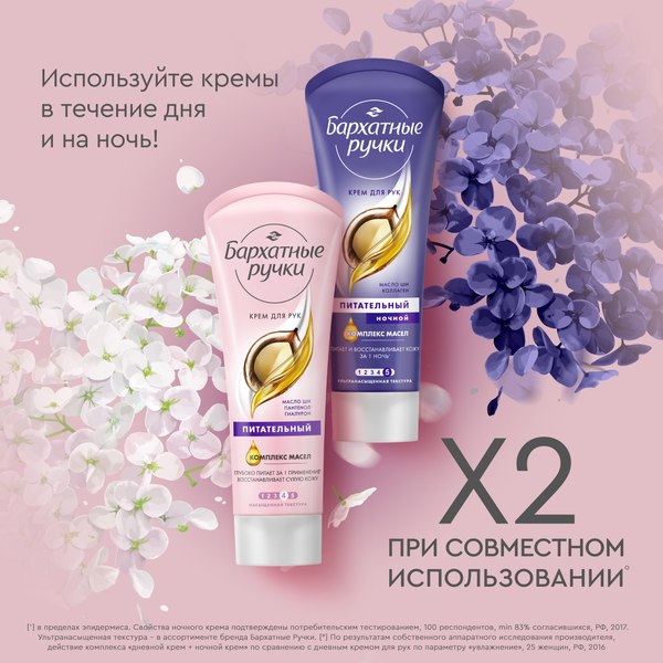 Набор косметики для тела Бархатные ручки С теплотой для тебя 2024 Крем для рук (2x80мл)