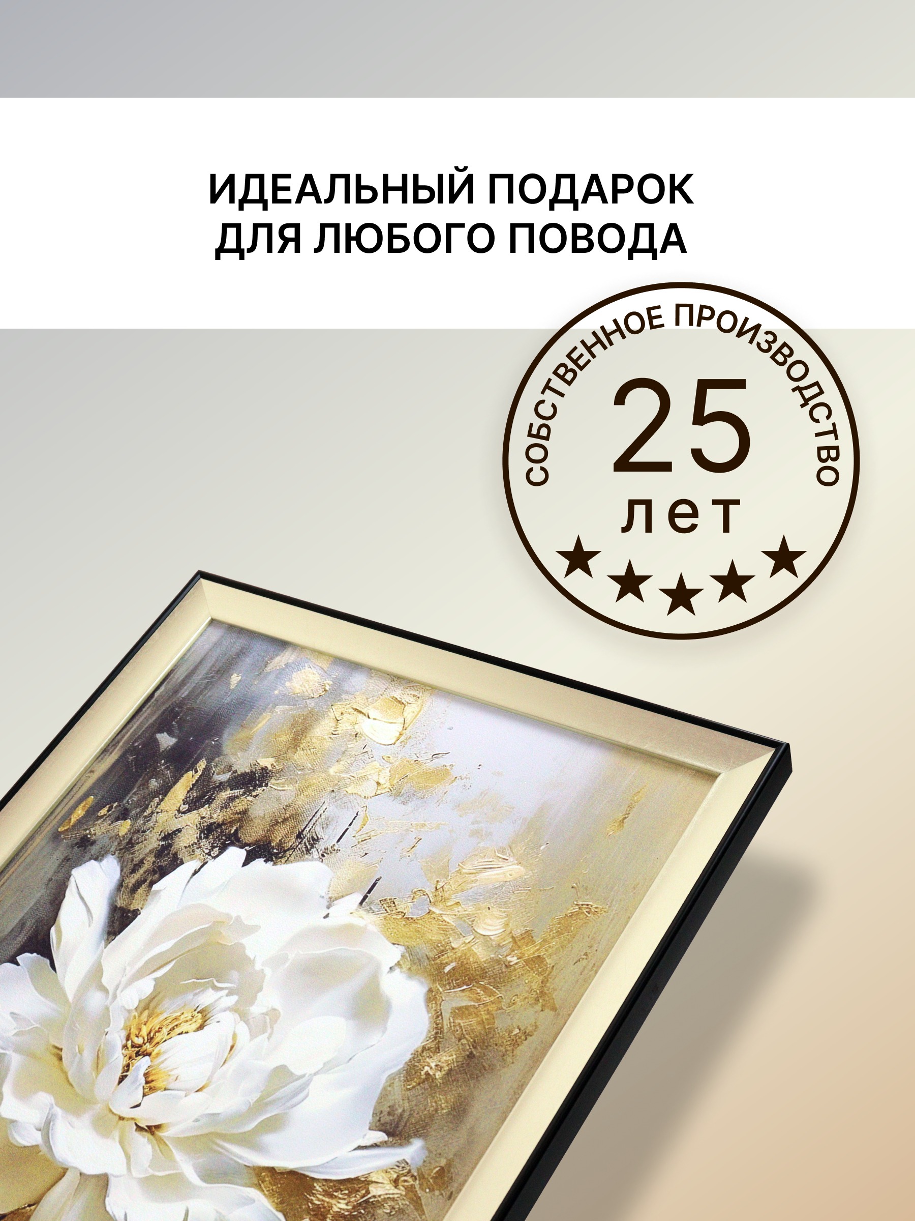 Картина Декарт Белая роза 2 8Л4014 (в раме) — фото 6