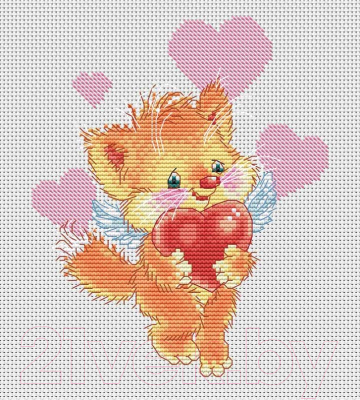 Набор для вышивания БЕЛОСНЕЖКА Котёнок с сердечком / 149-14