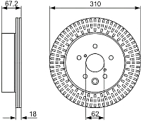 Тормозной диск Bosch 0986479615 - 