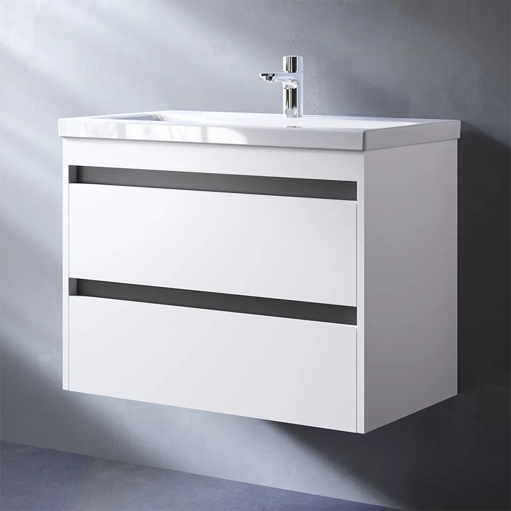 Тумба с умывальником AM.PM Pulse M91-FHX0752-WCC0752WG (белый глянцевый/графитовый) — фото 4