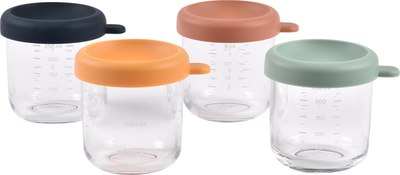 Набор контейнеров для детского питания Beaba Sunrise Color Mix Coff 4 Port Verre 914009 (250мл, 4шт) - 