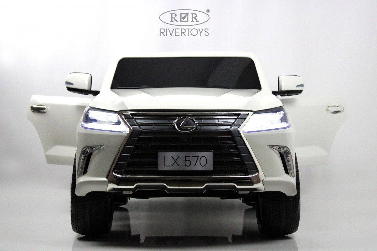 Детский автомобиль RiverToys Lexus LX570 / Y555YY (белый) — фото 4