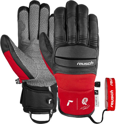 Перчатки лыжные Reusch Marco Odermatt / 6401111-7705 (р-р 7, Black/Fire Red) -