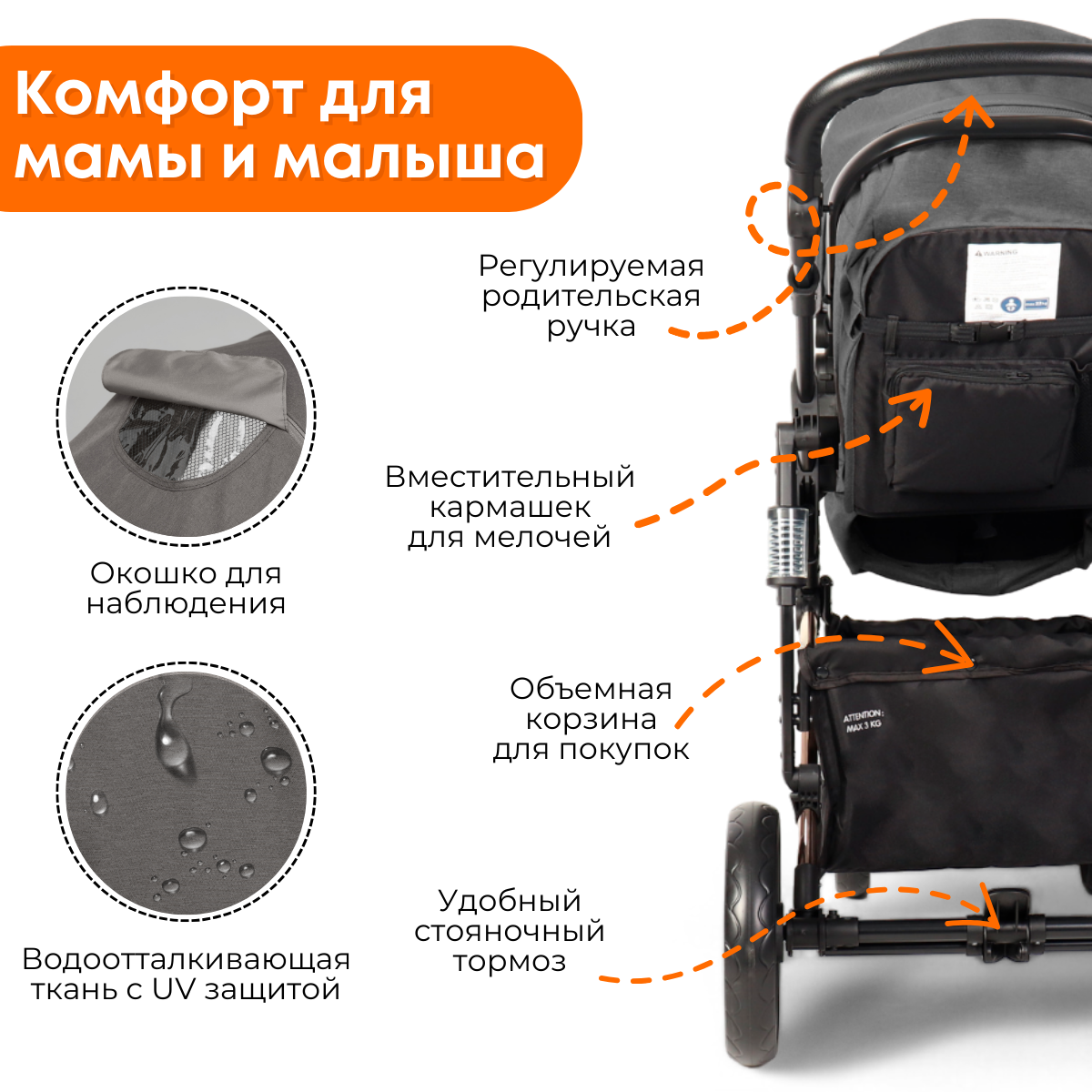 Детская универсальная коляска Bubago Zoom color 2 в 1 / BG 136-G-2