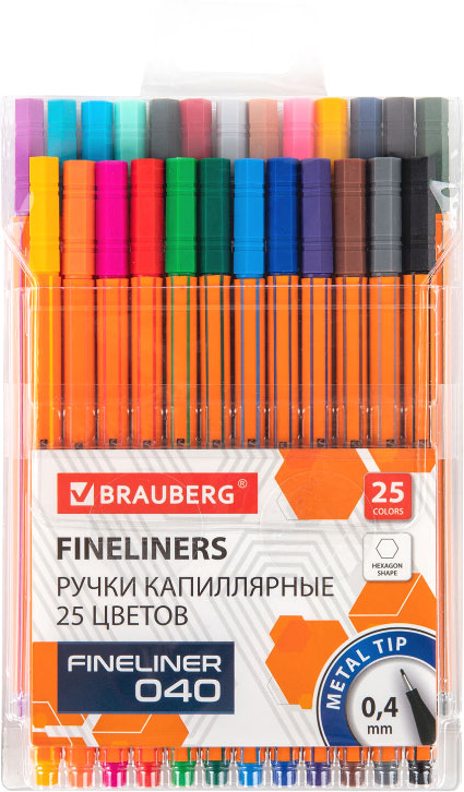 Набор капиллярных ручек Brauberg 144145 (25цв)