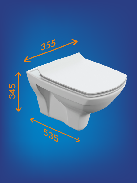 Унитаз подвесной с инсталляцией Cersanit Carina New Clean On с инстал.Link Pro (с кнопкой Estetica 64109 белый)