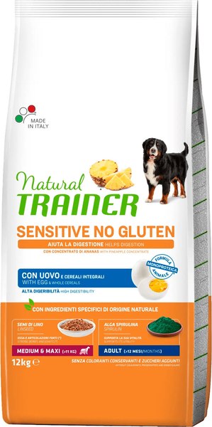 Сухой корм для собак Trainer Natural Sensitive No Gluten Medium&Maxi Adult с яйцом