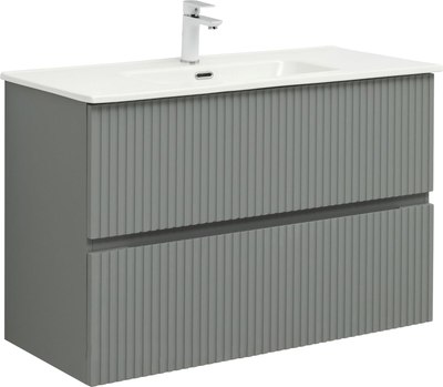 Тумба с умывальником Aquanet Джейн 100 Flat / 332532 (мисти грин)