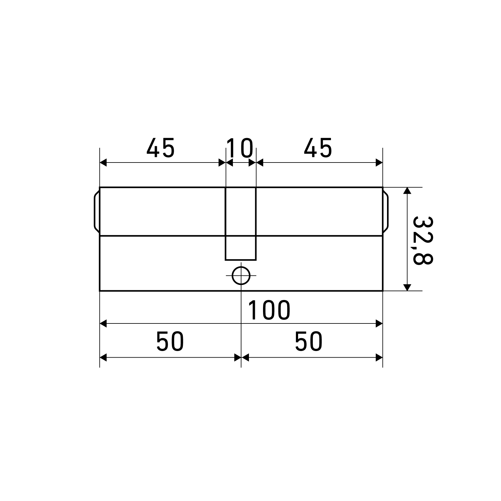 Цилиндровый механизм замка Стандарт Max 100 (50x50) SN перф. ключ/верт. (5 ключей) — фото 3