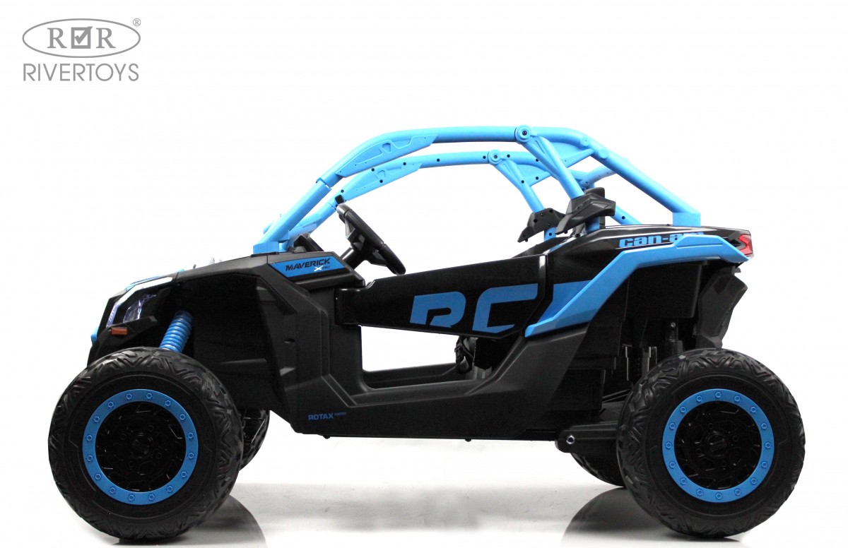 Детский автомобиль RiverToys BRP Can-Am Maverick Y111YY (синий) — фото 4