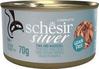 Влажный корм для кошек Schesir Silver с тунцом и скумбрией (70г) - 