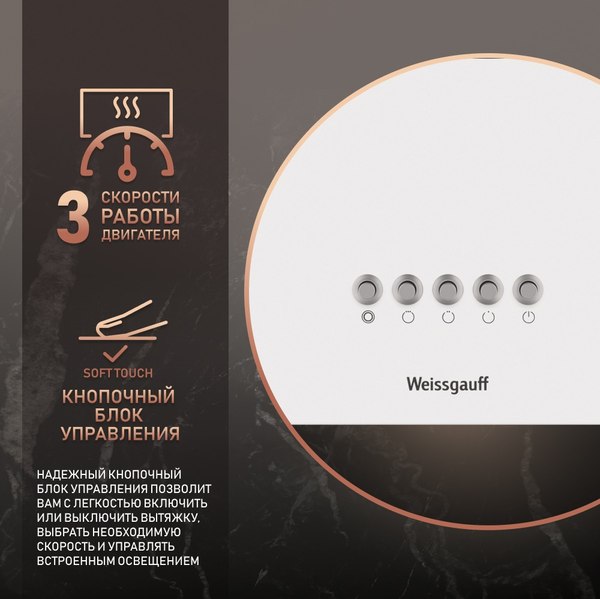 Вытяжка коробчатая Weissgauff Box 40 PB White
