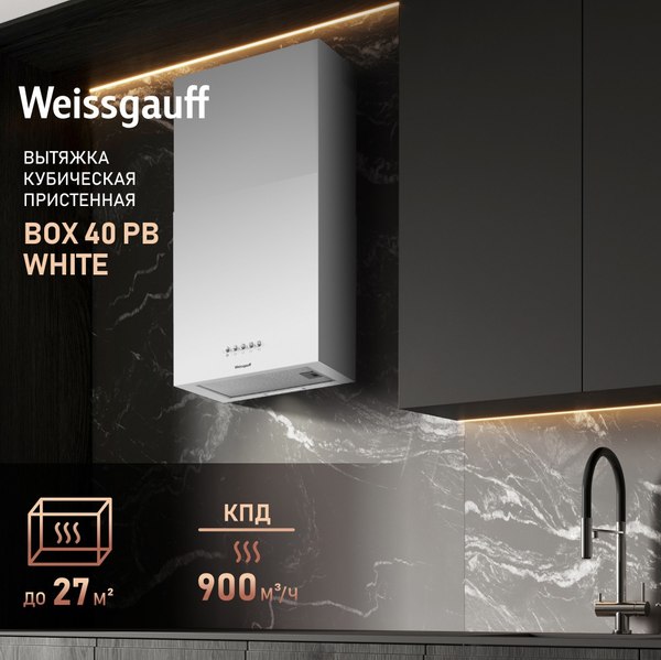 Вытяжка коробчатая Weissgauff Box 40 PB White