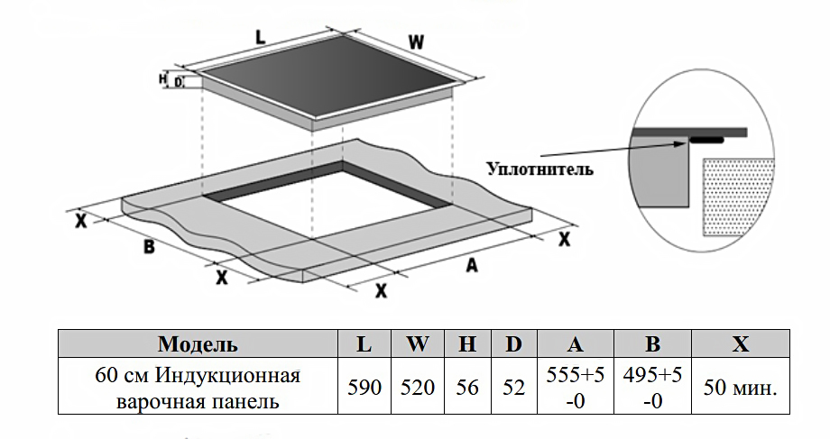 Индукционная варочная панель Weissgauff HI642BFZG