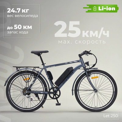 Электровелосипед MyWay Let 1.0 250 26 (19, графитовый) - 
