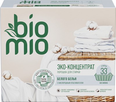 Стиральный порошок BioMio Bio-Laundry Powder Whites (1кг) - 