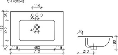 Умывальник Ceramica Nova Element CN7007MB