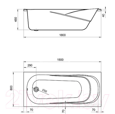 Ванна акриловая Santek Касабланка 180x80 XL (1WH302482)