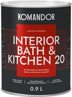 Краска KOMANDOR Interior Bath&Kitchen 20 База А (0.9л, полуматовый) - 