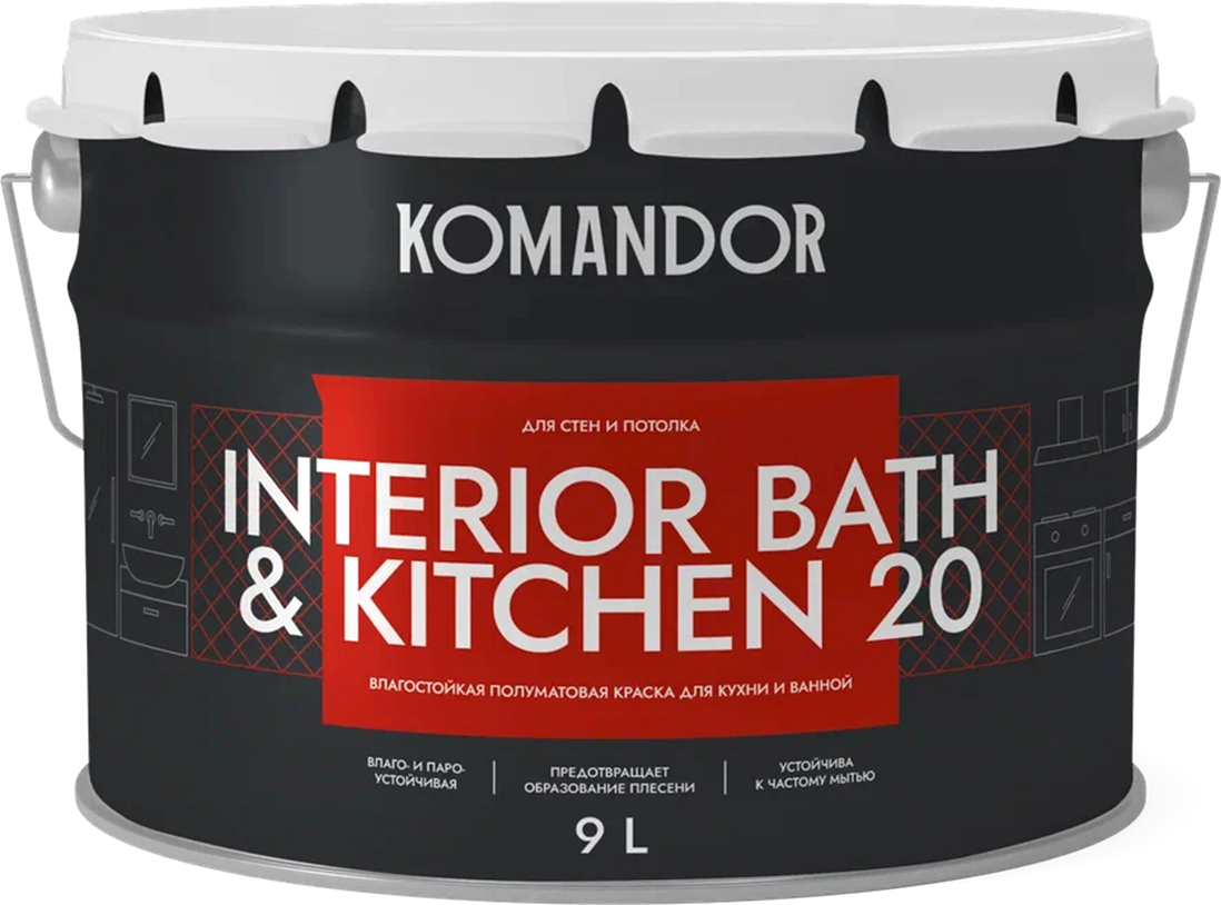 Краска KOMANDOR Interior Bath&Kitchen 20 База А