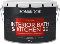 Краска KOMANDOR Interior Bath&Kitchen 20 База А (9л, полуматовый) - 