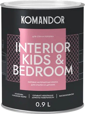 Краска Командор Interior Kids&Bedroom База А (0.9л)