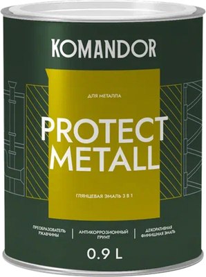 Эмаль KOMANDOR Protect Metall 3в1 База A (0.9л, глянец) -