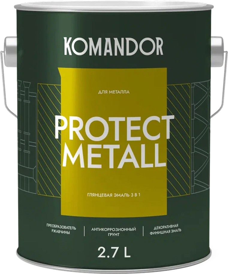 Эмаль KOMANDOR Protect Metall 3в1 База A