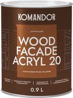 Краска KOMANDOR Wood Facade Akryl 20 База А (900мл, полуматовый) - 