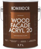 Краска KOMANDOR Wood Facade Akryl 20 База А (2.7л, полуматовый) - 