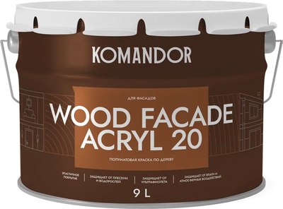 Краска KOMANDOR Wood Facade Akryl 20 База А